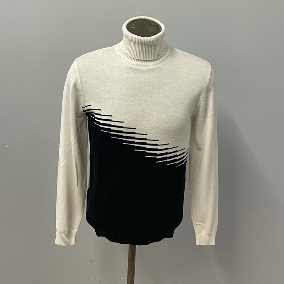 Lavane sweater turtleneck black/white knitted regular fit - Picture 1 of 3